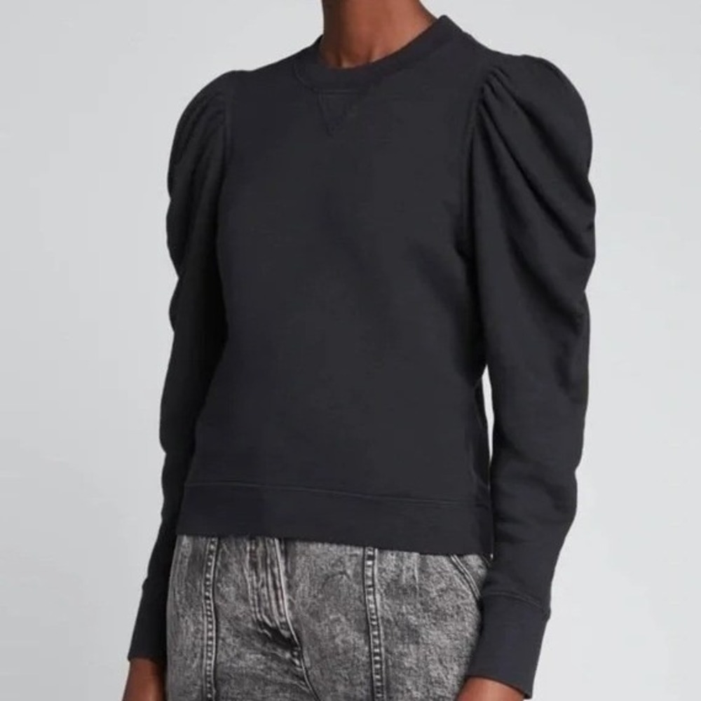 Ulla Johnson Philo Puff Sleeve Sweatshirt Black Size‎ Petite / XS